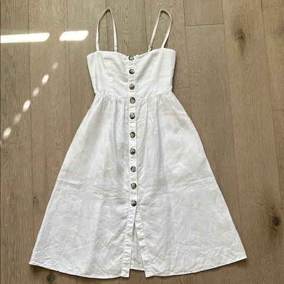 chinese dress ladies REFORMATION White Balia Linen Dress Us2 UK 6  Reliked